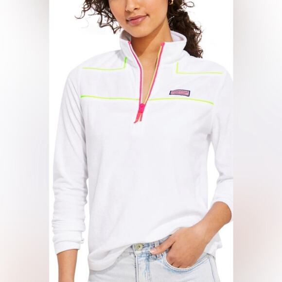 Vineyard vines neon/ white terry cloth pullover size XS - Picture 3 of 9